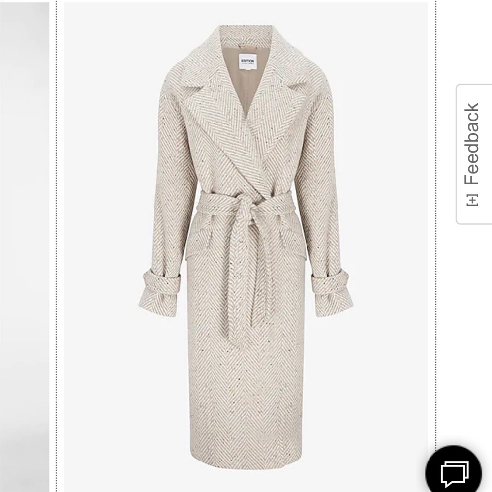 Express Belted Wrap Coat, Size Small
